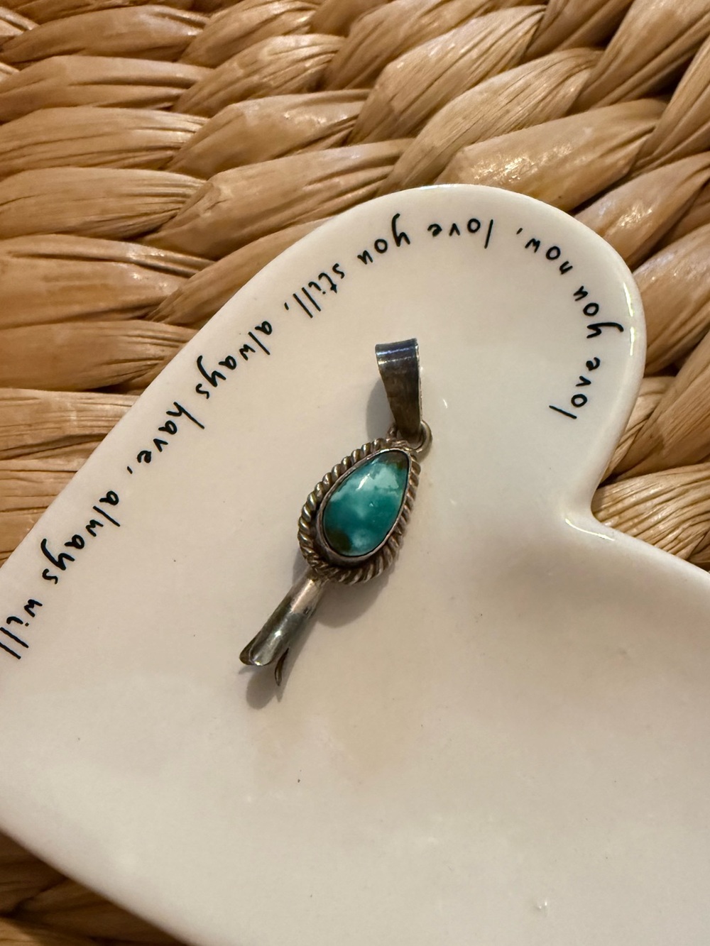 Sterling Silver Turquoise Pendant for Navajo pearls